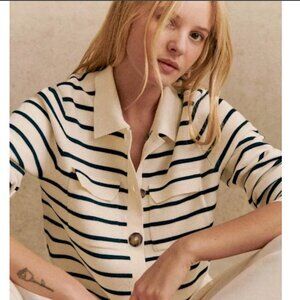 Sezane Betty Merino Wool Striped Cardigan (size XS)